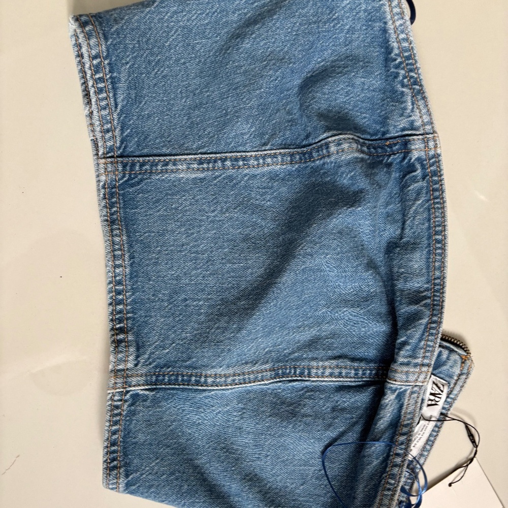 Zara cropped denim top